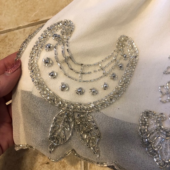 Free People White Beaded Mini Skirt XS - Picture 7 of 10